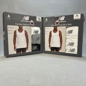 New Balance Everyday Cotton Rib A-Shirts 4-Pack | Tank‎ Tops Undershirts M